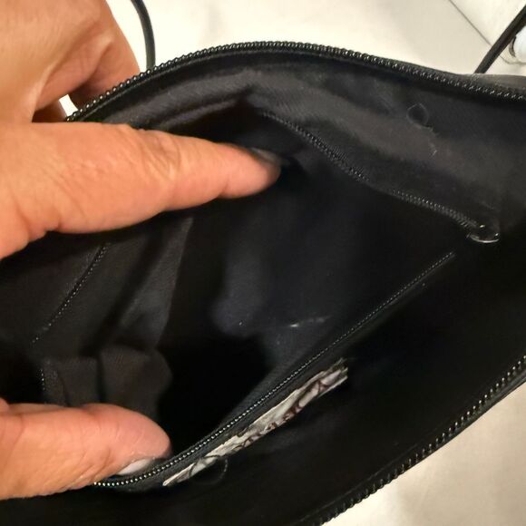 Perry Ellis America Leather Crossbody Bag Black & Tan Classic - Picture 5 of 7